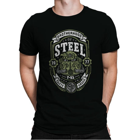 Knight of Steel T-51 - Mens Premium T-Shirts RIPT Apparel Small / Black