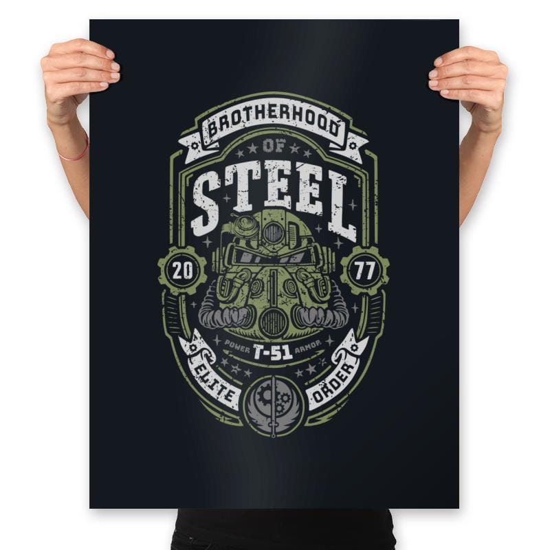 Knight of Steel T-51 - Prints Posters RIPT Apparel 18x24 / Black