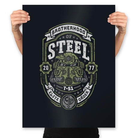 Knight of Steel T-51 - Prints Posters RIPT Apparel 18x24 / Black