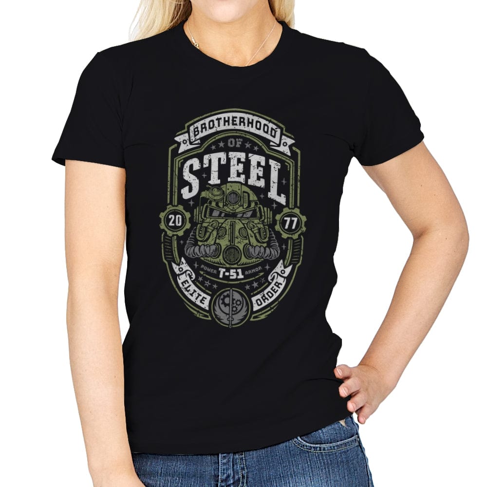 Knight of Steel T-51 - Womens T-Shirts RIPT Apparel Small / Black