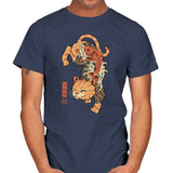 Koi Fish Cat Irezumi - Mens T-Shirts RIPT Apparel Small / Navy