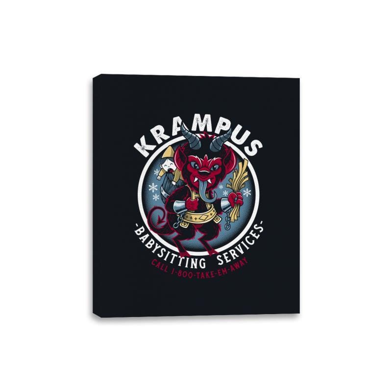 Krampus Babysitting Services - Canvas Wraps Canvas Wraps RIPT Apparel 8x10 / Black