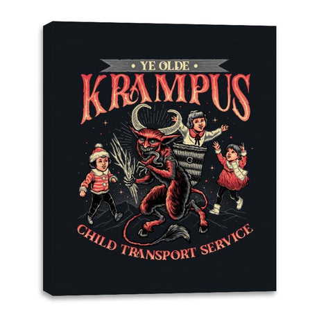 Krampus Christmas - Canvas Wraps Canvas Wraps RIPT Apparel 16x20 / Black