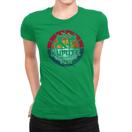 Kumite Tournament - Womens Premium T-Shirts RIPT Apparel Small / Kelly Green