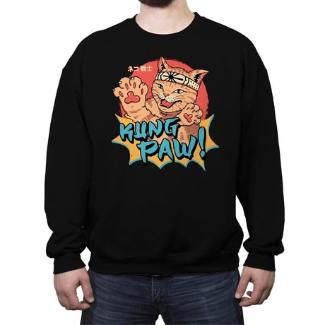 Kung Paw! - Crew Neck Sweatshirt Crew Neck Sweatshirt RIPT Apparel Small / Black