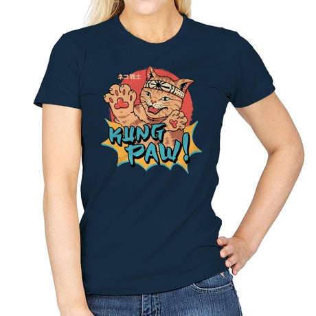 Kung Paw! - Womens T-Shirts RIPT Apparel Small / Navy