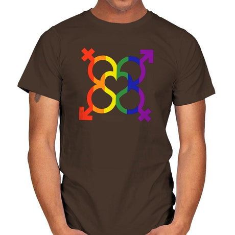 L.O.V.E. - Pride - Mens T-Shirts RIPT Apparel Small / Dark Chocolate