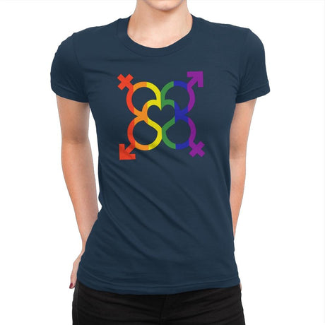 L.O.V.E. - Pride - Womens Premium T-Shirts RIPT Apparel Small / Midnight Navy