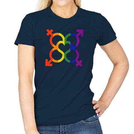 L.O.V.E. - Pride - Womens T-Shirts RIPT Apparel Small / Navy