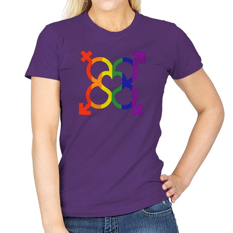 L.O.V.E. - Pride - Womens T-Shirts RIPT Apparel Small / Purple