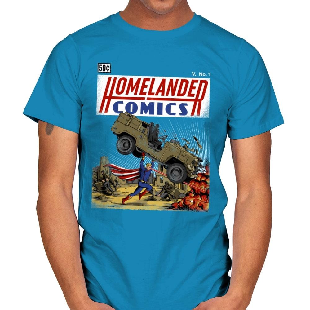 Laser Eyes Comics - Mens T-Shirts RIPT Apparel Small / Sapphire