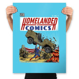 Laser Eyes Comics - Prints Posters RIPT Apparel 18x24 / Aqua