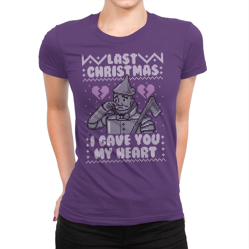 Last Christmas! - Ugly Holiday - Womens Premium T-Shirts RIPT Apparel Small / Purple Rush