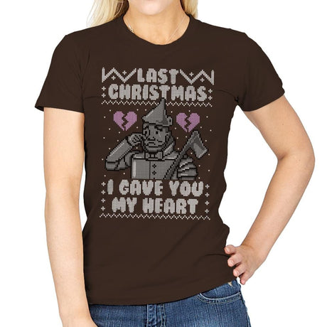 Last Christmas! - Ugly Holiday - Womens T-Shirts RIPT Apparel Small / Dark Chocolate