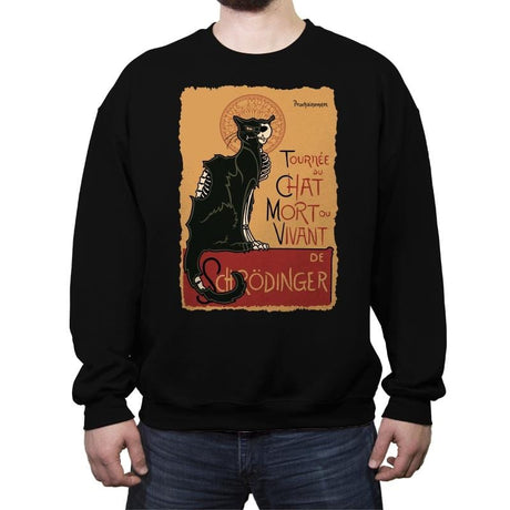 Le Chat Noir de Schrödinger - Crew Neck Sweatshirt Crew Neck Sweatshirt RIPT Apparel Small / Black