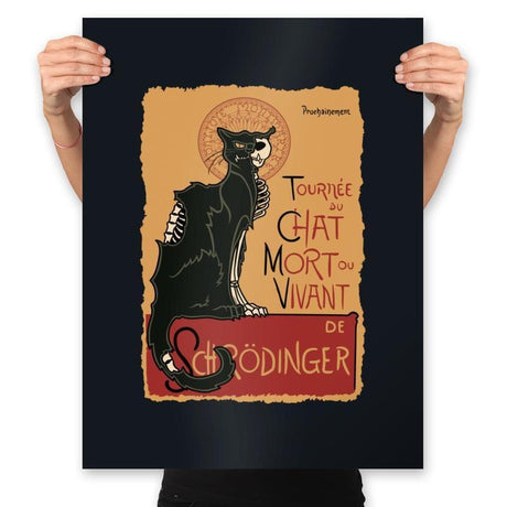 Le Chat Noir de Schrödinger - Prints Posters RIPT Apparel 18x24 / Black