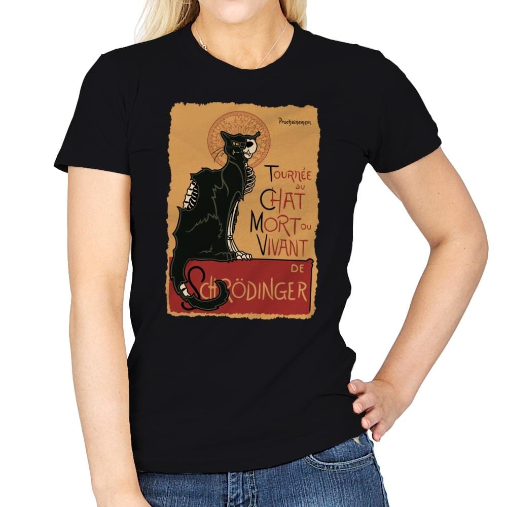 Le Chat Noir de Schrödinger - Womens T-Shirts RIPT Apparel Small / Black