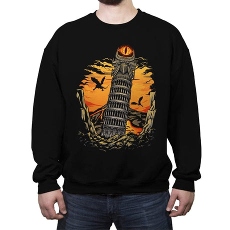 Leaning Dark Tower - Crew Neck Sweatshirt Crew Neck Sweatshirt RIPT Apparel Small / Black