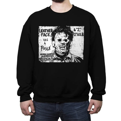 Leatherface Posse - Crew Neck Sweatshirt Crew Neck Sweatshirt RIPT Apparel Small / Black