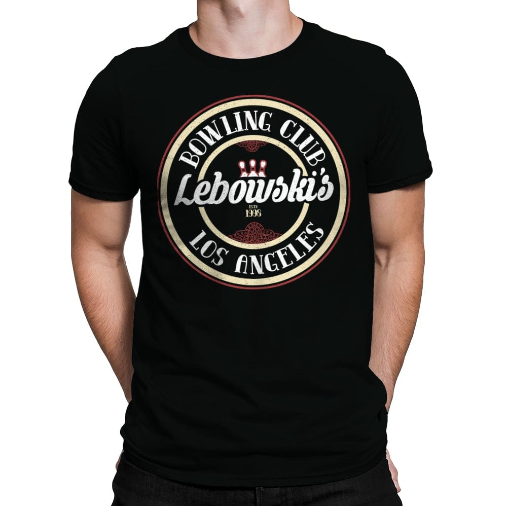 Lebowski's Bowling - Mens Premium T-Shirts RIPT Apparel Small / Black