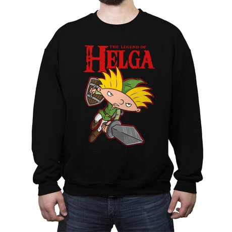 Legend of Helga - Crew Neck Sweatshirt Crew Neck Sweatshirt RIPT Apparel Small / Black