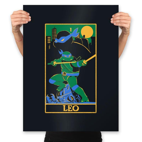 Leo Tarot Card - Prints Posters RIPT Apparel 18x24 / Black