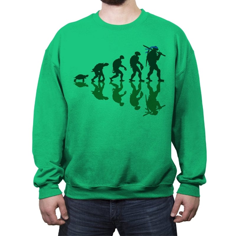 Leonardo Evolution - Crew Neck Sweatshirt Crew Neck Sweatshirt RIPT Apparel Small / Irish Green