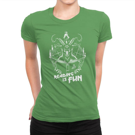 Let's Do Some Reading - Womens Premium T-Shirts RIPT Apparel Small / Kelly