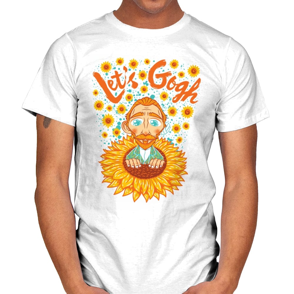 Let's Gogh - Mens T-Shirts RIPT Apparel Small / White