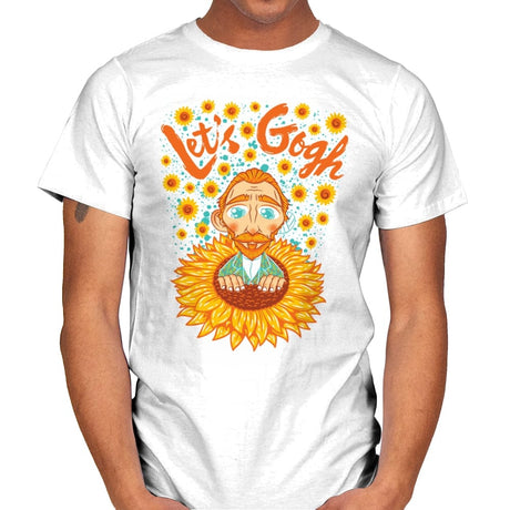 Let's Gogh - Mens T-Shirts RIPT Apparel Small / White