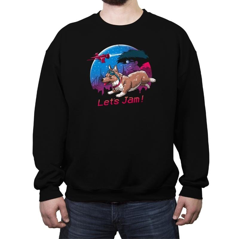 Let's Jam - Crew Neck Sweatshirt Crew Neck Sweatshirt RIPT Apparel Small / Black