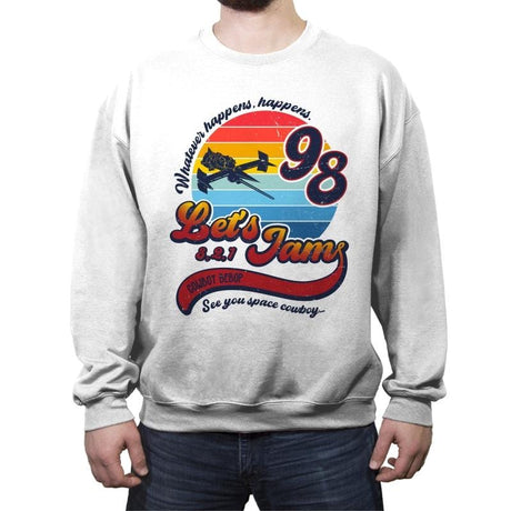 Let's Jam - Crew Neck Sweatshirt Crew Neck Sweatshirt RIPT Apparel Small / White