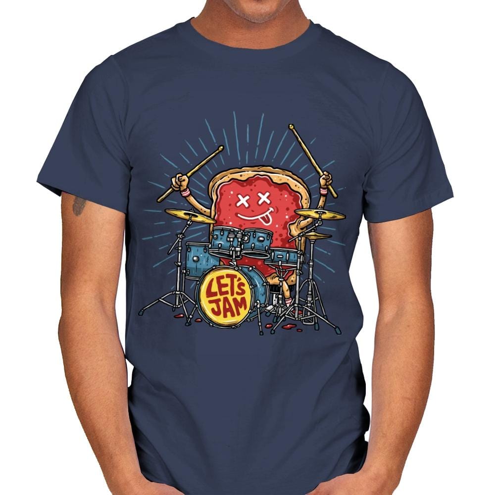 Let's Jam - Mens T-Shirts RIPT Apparel Small / Navy