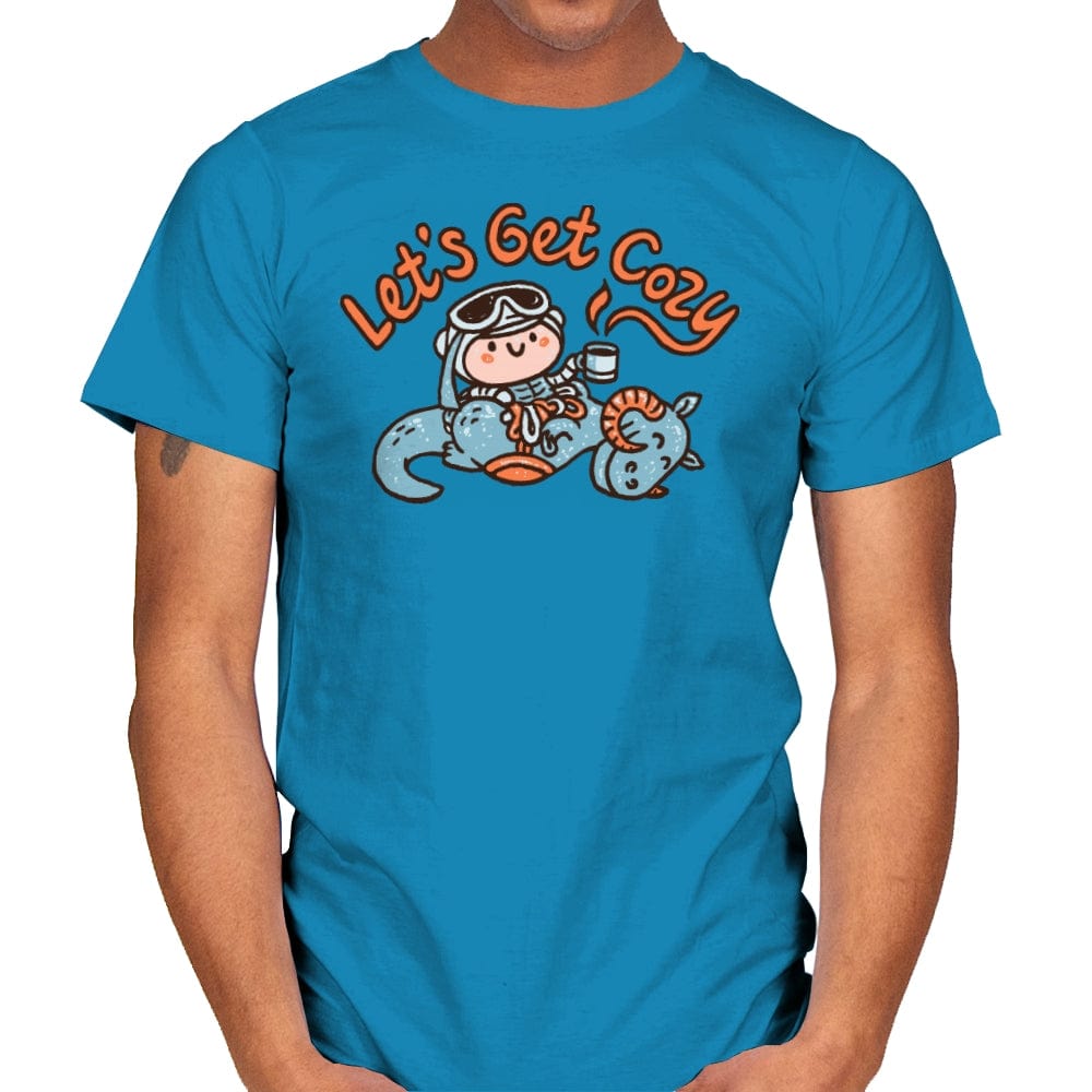 Lets Get Cozy - Mens T-Shirts RIPT Apparel Small / Sapphire