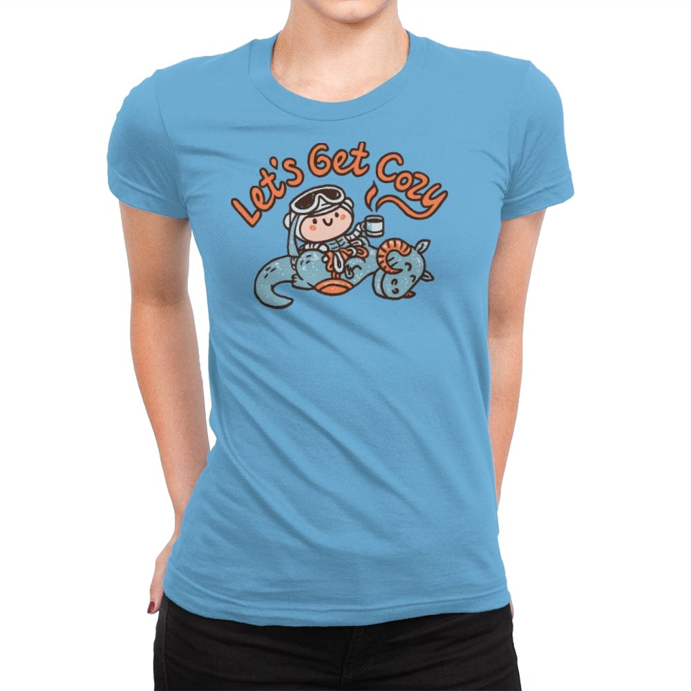 Lets Get Cozy - Womens Premium T-Shirts RIPT Apparel Small / Turquoise