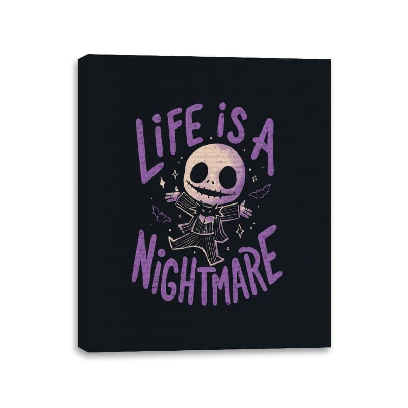 Life is a Nightmare - Canvas Wraps Canvas Wraps RIPT Apparel 11x14 / Black