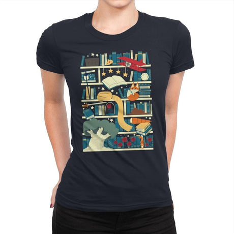 Lil Library - Womens Premium T-Shirts RIPT Apparel Small / Midnight Navy