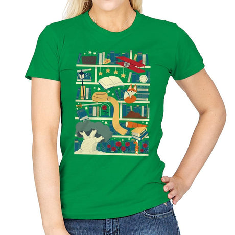 Lil Library - Womens T-Shirts RIPT Apparel Small / Irish Green