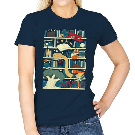 Lil Library - Womens T-Shirts RIPT Apparel Small / Navy