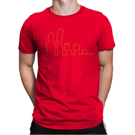 Linear Family - Mens Premium T-Shirts RIPT Apparel Small / Red