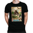 Link Awakening Woodblock - Mens Premium T-Shirts RIPT Apparel Small / Black