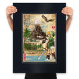 Link Awakening Woodblock - Prints Posters RIPT Apparel 18x24 / Black