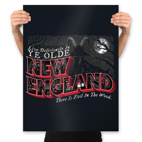 Live Deliciously in New England - Prints Posters RIPT Apparel 18x24 / Black