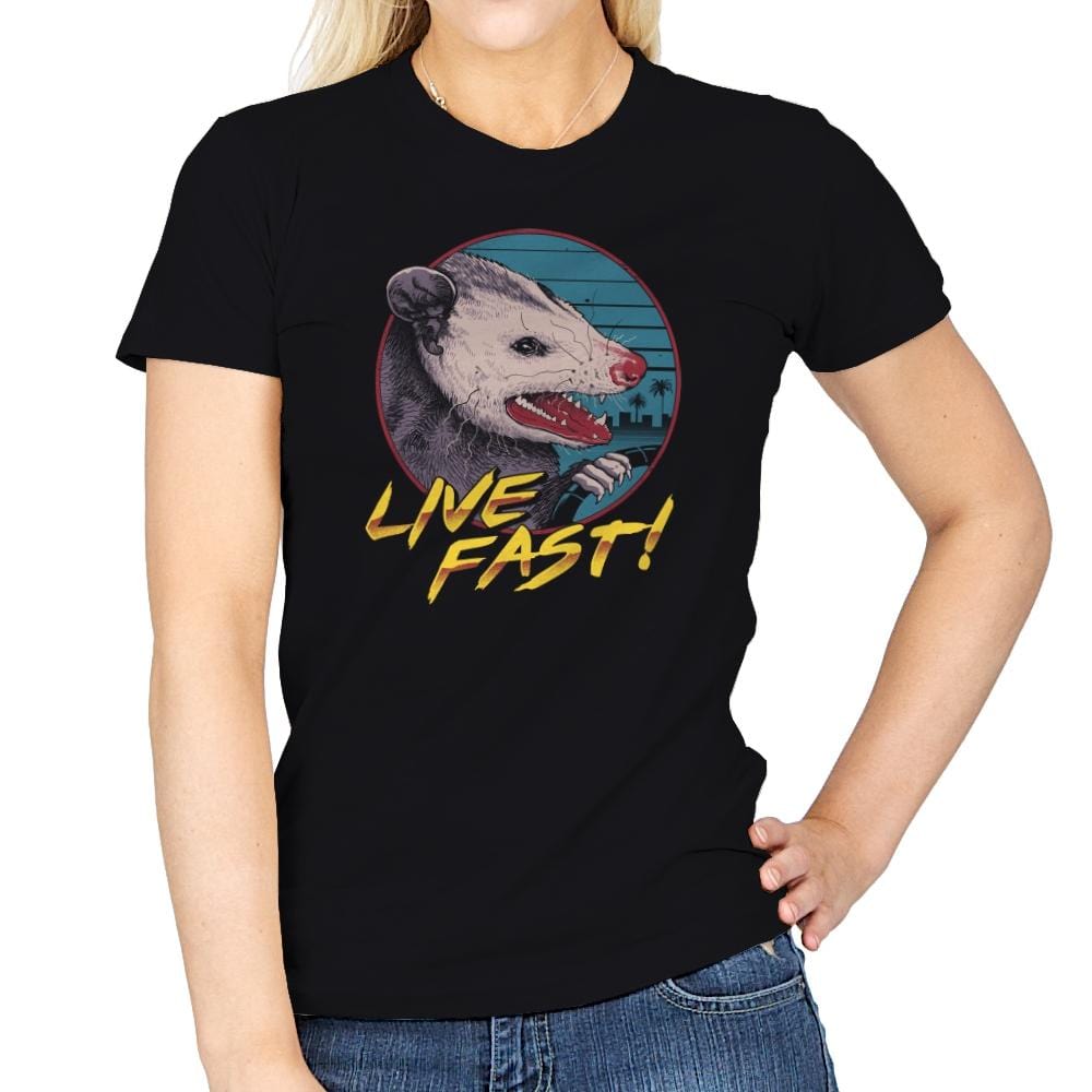 Live Fast! - Womens T-Shirts RIPT Apparel Small / Black