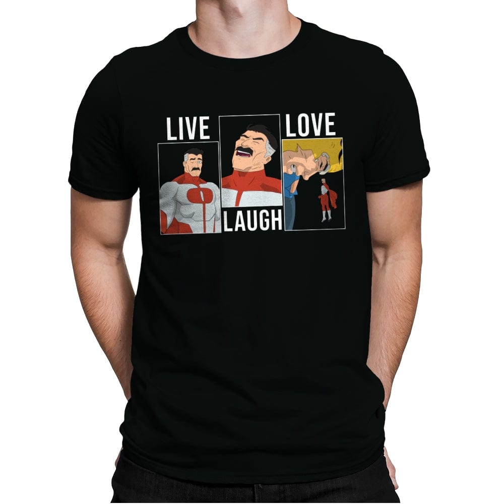 Live Laugh Love Omni - Shirt Club - Mens Premium T-Shirts RIPT Apparel Small / Black