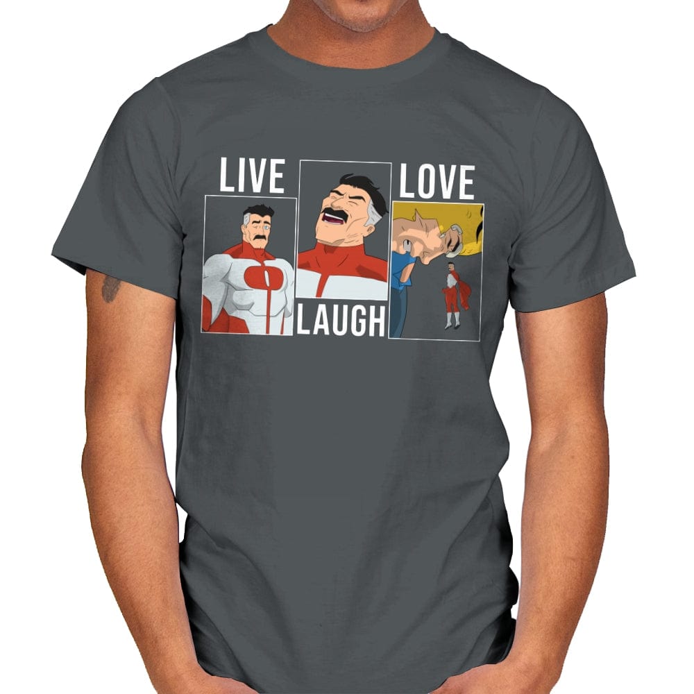 Live Laugh Love Omni - Shirt Club - Mens T-Shirts RIPT Apparel Small / Charcoal