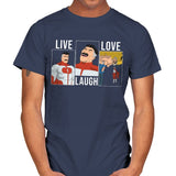 Live Laugh Love Omni - Shirt Club - Mens T-Shirts RIPT Apparel Small / Navy