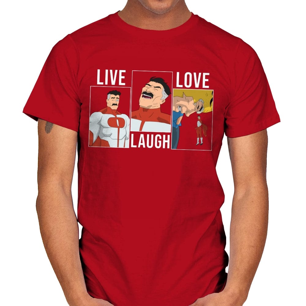 Live Laugh Love Omni - Shirt Club - Mens T-Shirts RIPT Apparel Small / Red