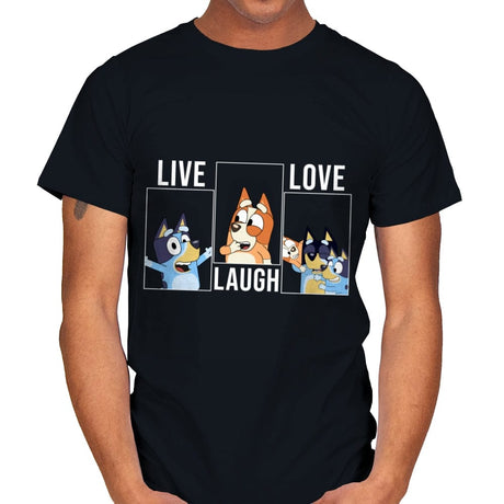 Live Love Laugh Bluey - Mens T-Shirts RIPT Apparel Small / Black