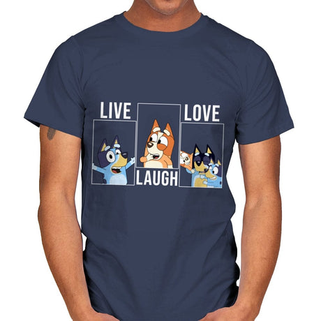 Live Love Laugh Bluey - Mens T-Shirts RIPT Apparel Small / Navy